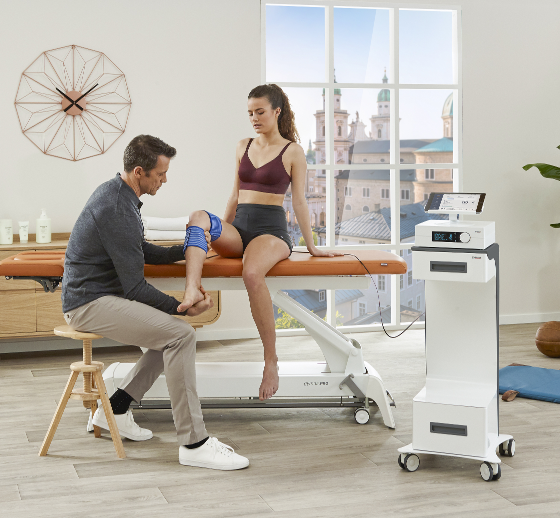 Diathermie bij gymna. Patient op gymna.pro
