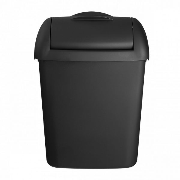Hygienebak mat zwart 8 liter met wandbevestigingsset