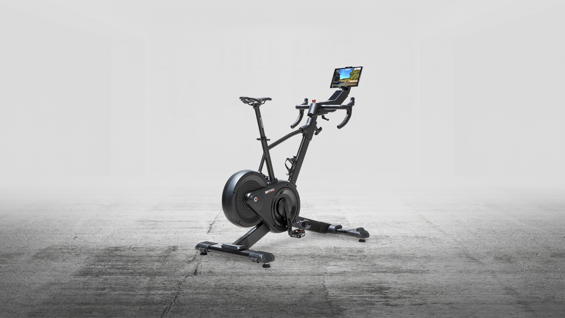 bh fitness exercycle smart bike met tablet