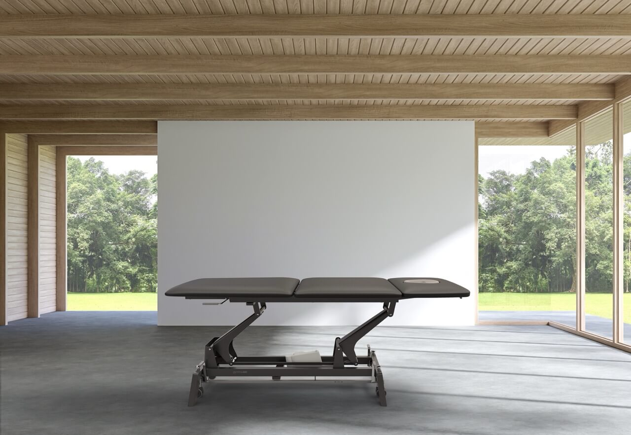Gymna Carbon Black Edition zwarte behandeltafel fysiotherapie praktijk