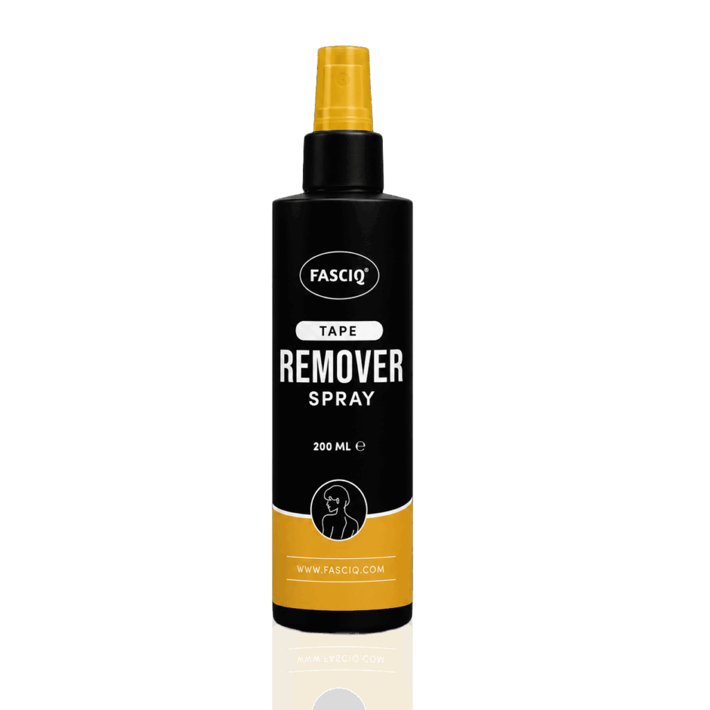 De FASCIQ Tape Remover Spray maakt het verwijderen van kinesiologie tape snel, eenvoudig en huidvriendelijk